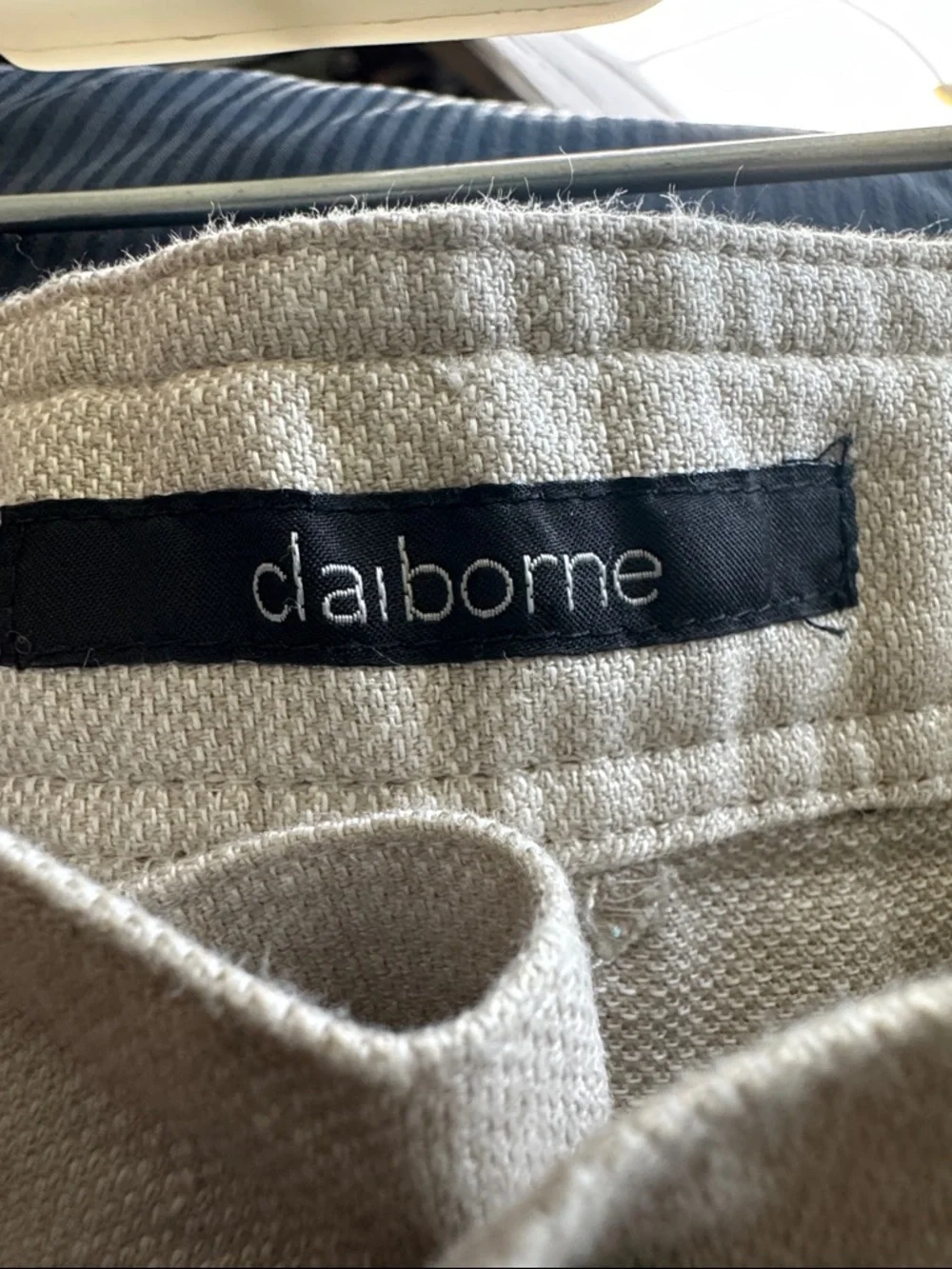 Claiborne Tan Linen blend Cargo Pants Womens XL Lagenlook Safari wide leg Beach